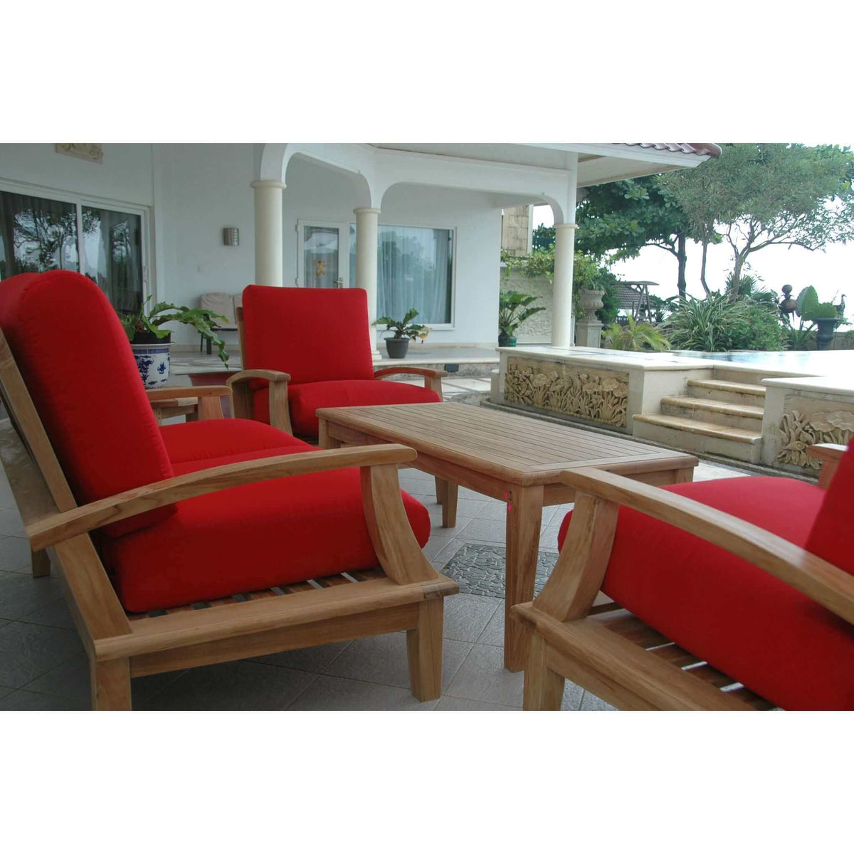 Anderson Teak Brianna 5-Pieces Deep Seating Loveseat Set-Cast Slate