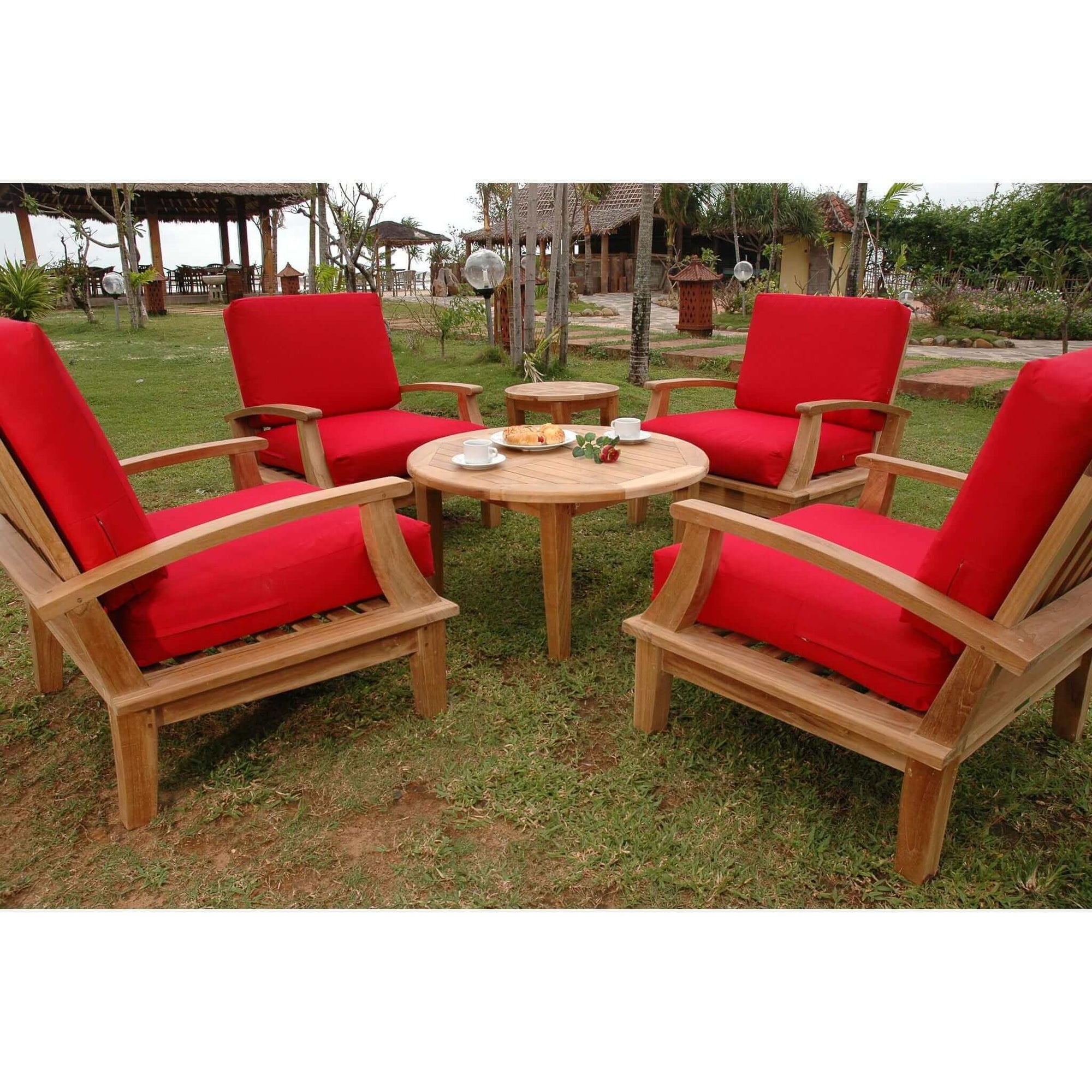 Anderson Teak Brianna 6-Pieces Deep Seating Armchair Set-Canvas Natural