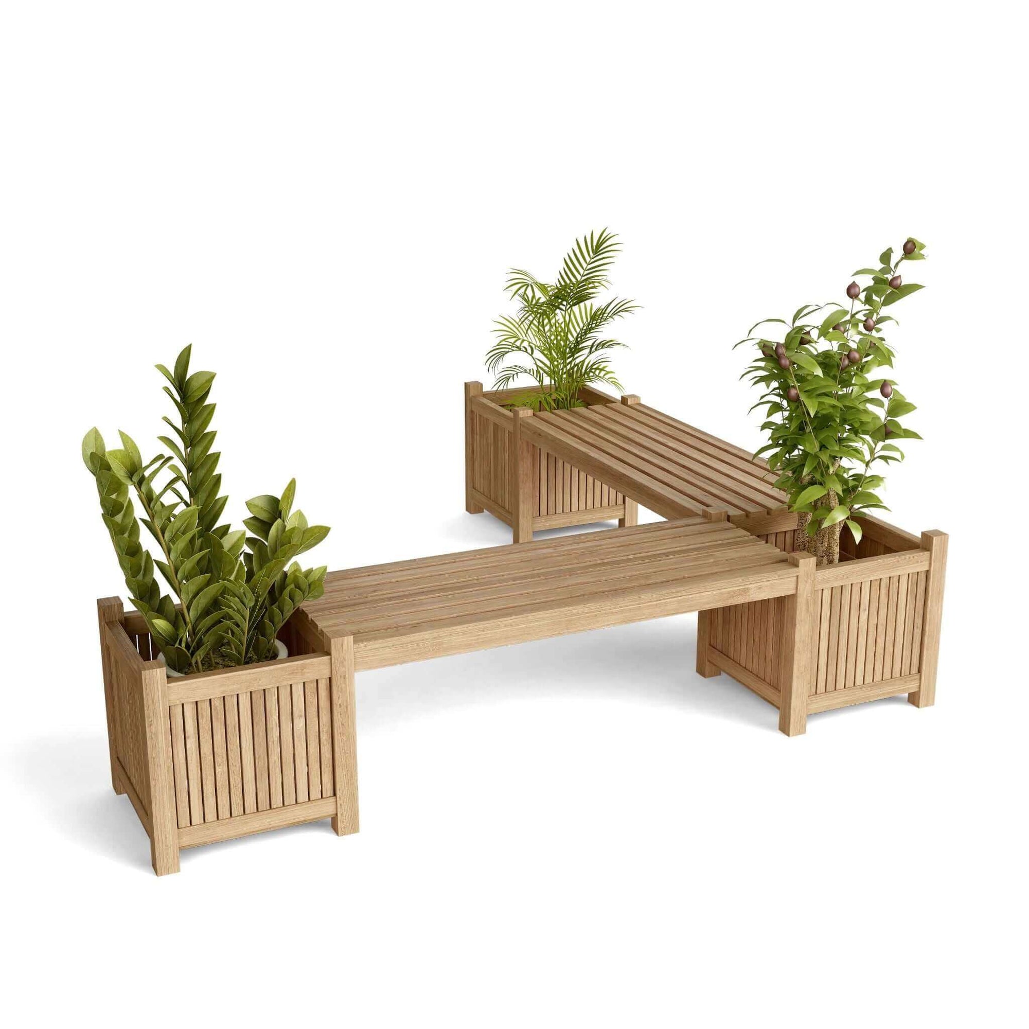 Anderson Teak Planter Bench (2 bench + 3 planter box)-Default Title