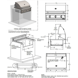 Artisan 32" American Eagle Series Built-In Grill-Liquid Propane