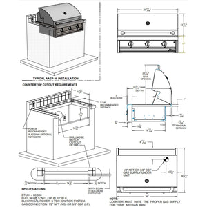 Artisan 36" American Eagle Series Freestanding Grill-Liquid Propane