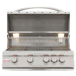 Blaze Premium LTE 32" 4-Burner Gas Grill with Rear Burner and Built-in Lighting System-Liquid Propane