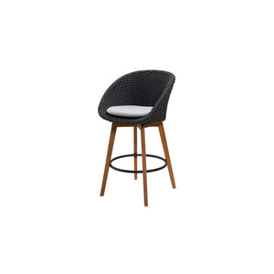 Cane-Line Peacock Bar Chair W/Teak Legs-Default Title