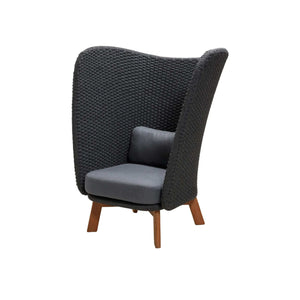 Cane-Line Peacock Wing Highback Chair W/Teak Legs-Default Title