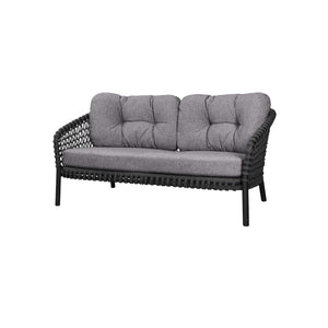 Cane-Line Ocean Large 2-Seater Sofa Cushion Set-Dark grey, Cane-line Wove