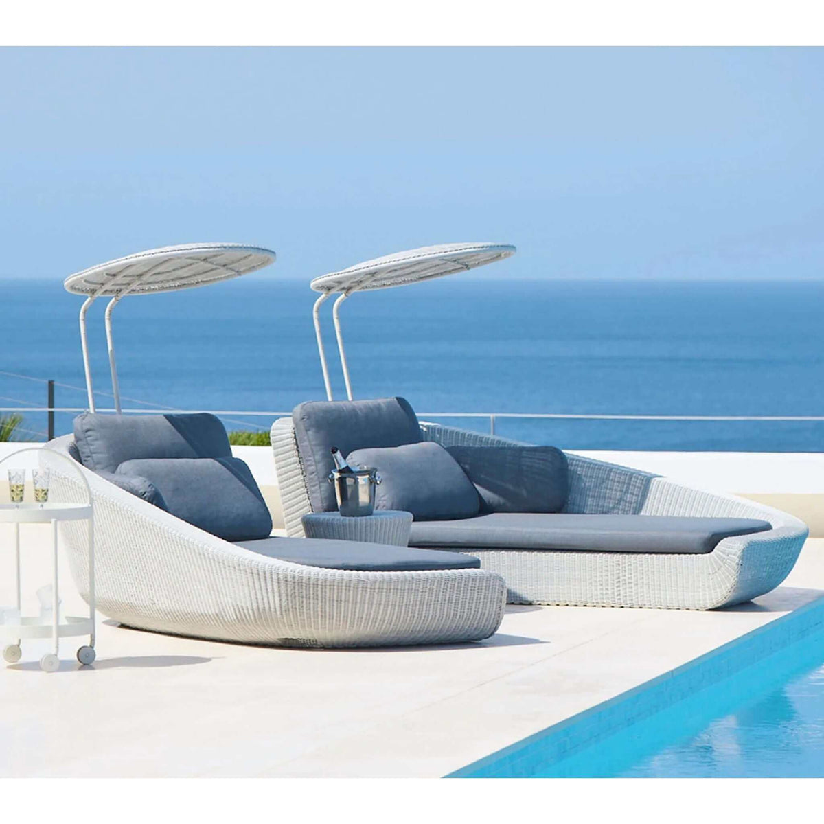 Cane-Line Savannah Daybed Right Module-White grey, Cane-line Weave