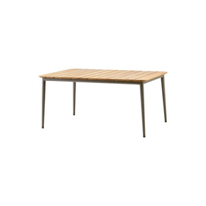 Cane-Line Core Dining Table, 160X90 cm-Lava grey, aluminium