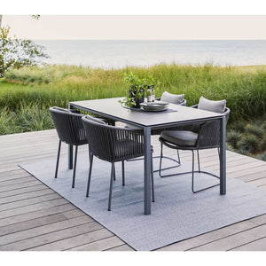 Cane-Line Pure Dining Table Base, 150X90 cm-Lava grey, aluminium