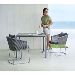 Cane-Line Pure Dining Table Base, 100X100 cm-Taupe, aluminium