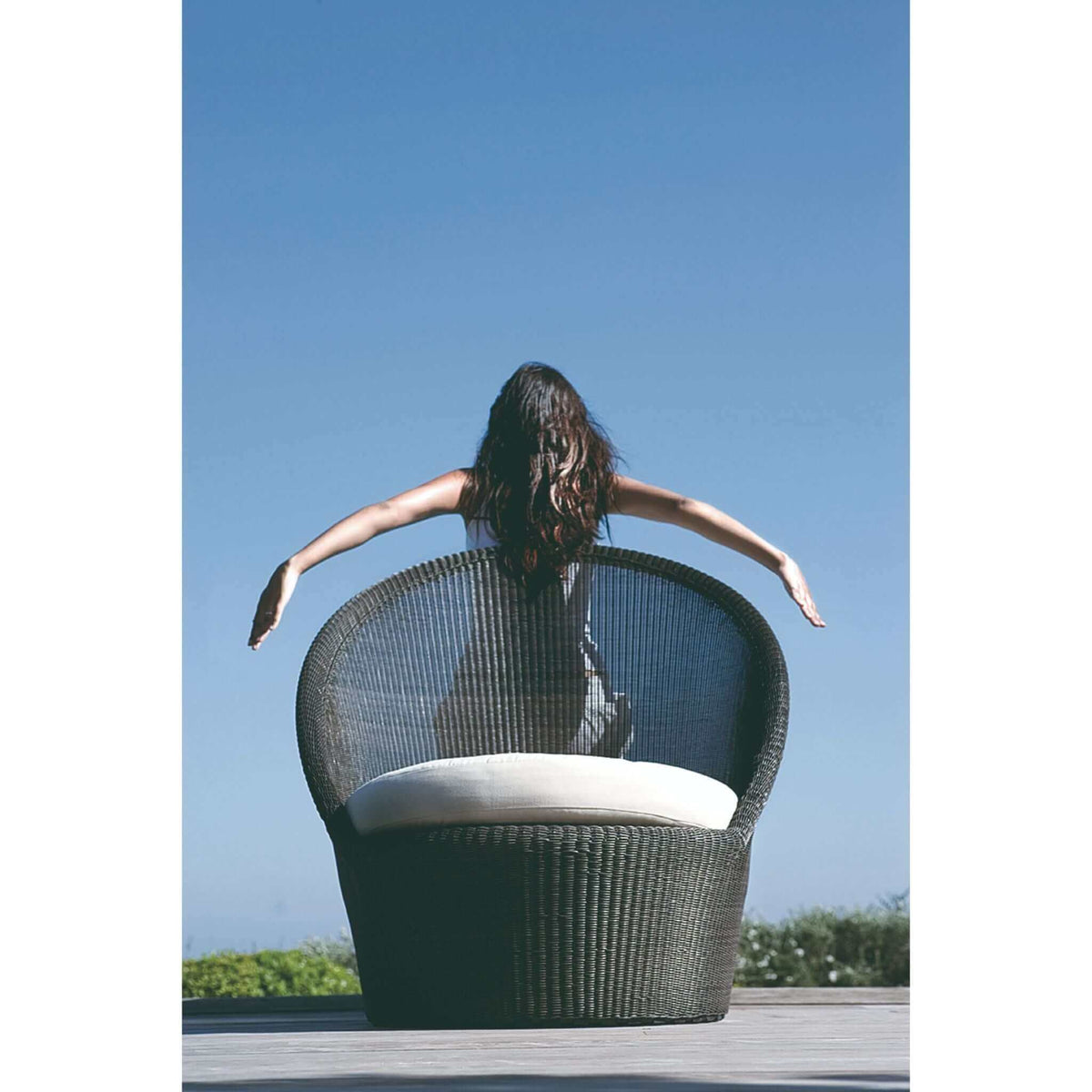 Cane-Line Kingston Sunchair W/Wheels-White grey, Cane-line Weave