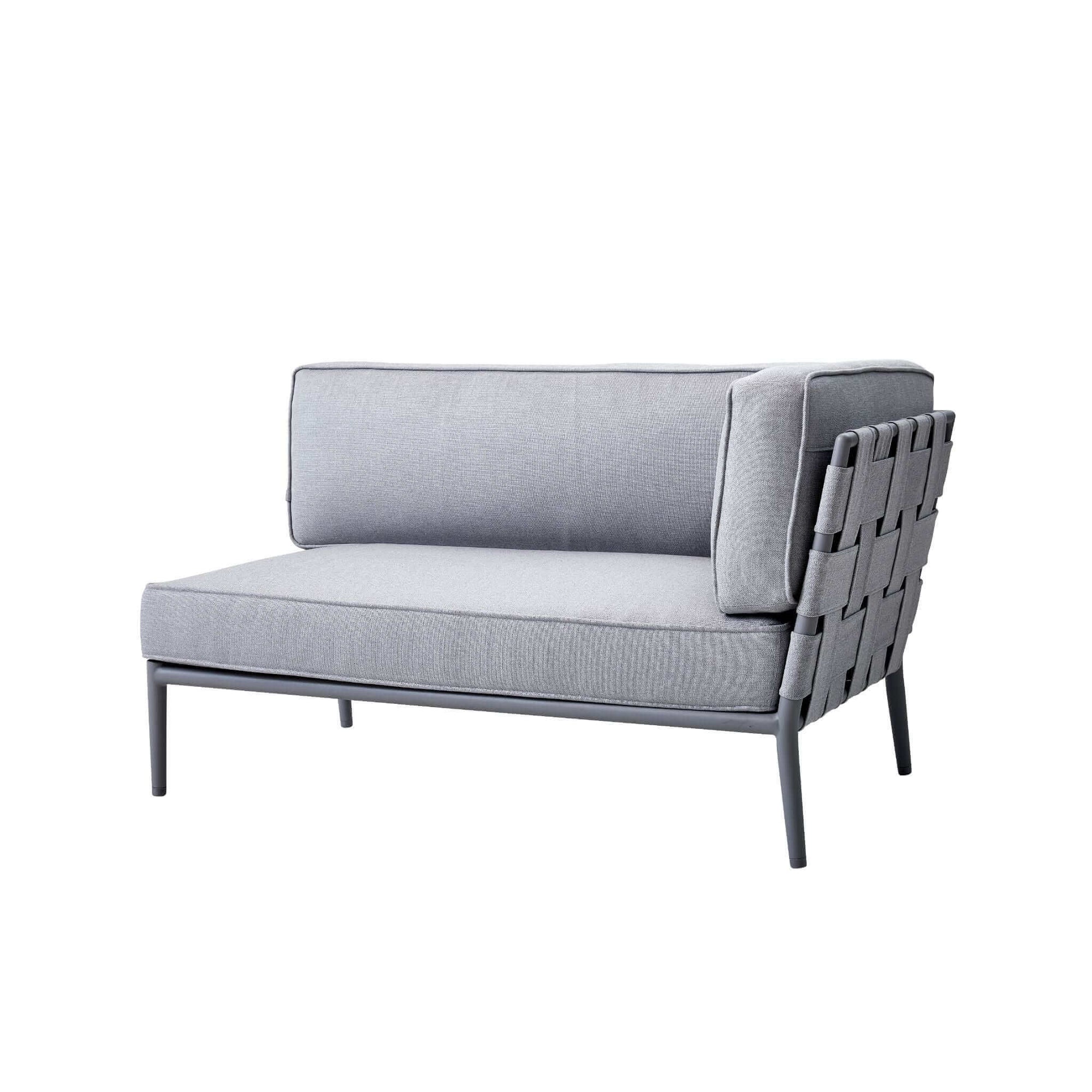 Cane-Line Conic 2-Seater Sofa Left Module-Grey, Cane-line AirTouch frame