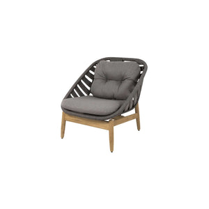 Cane-Line Strington Lounge Chair W/Teak Frame-Dark grey, Cane-line Soft Rope