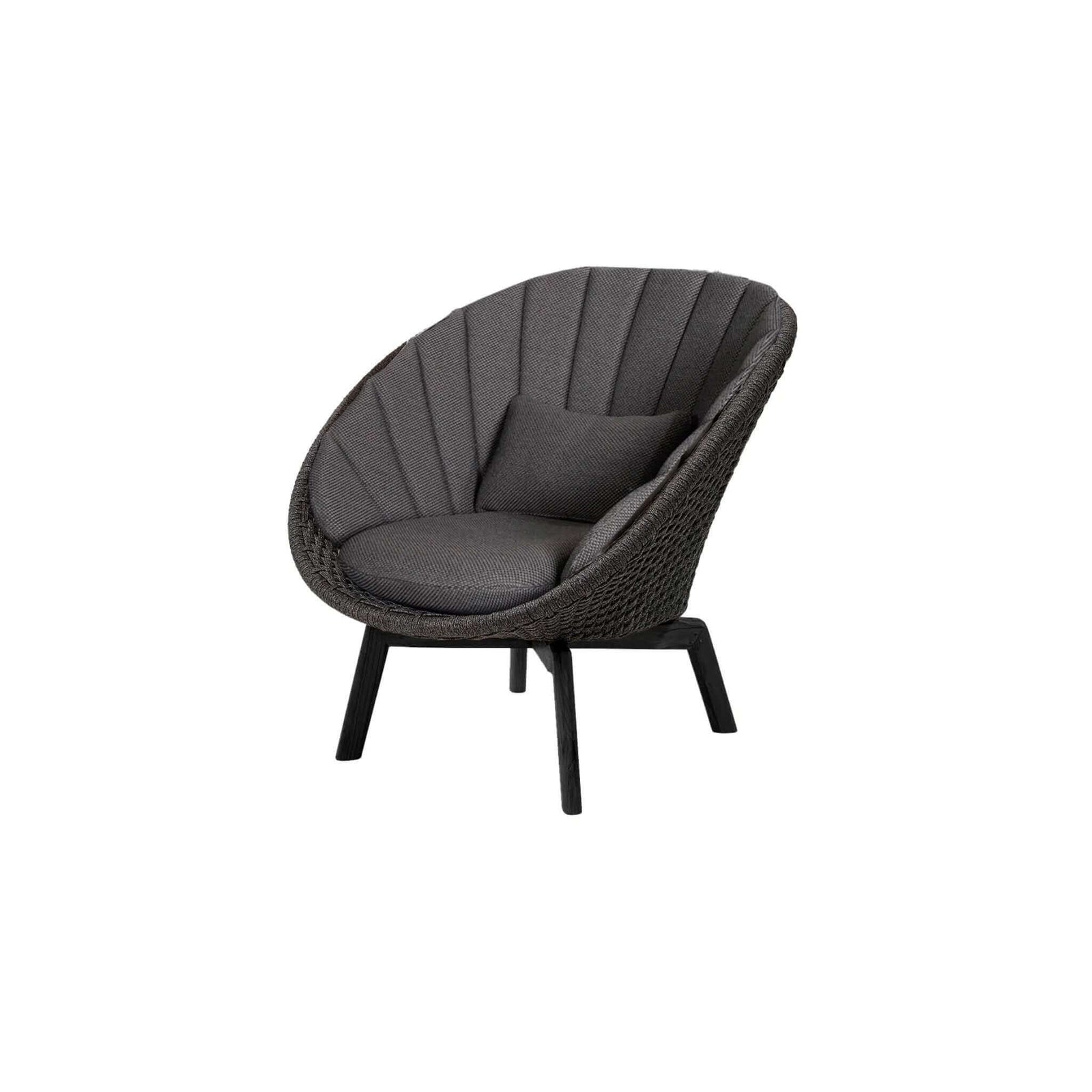 Cane-Line Peacock Lounge Chair W/Black Aluminium Legs-Default Title