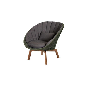 Cane-Line Peacock Lounge Chair W/Teak Legs-Dark green, Cane-line Soft Rope