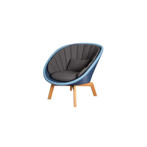 Cane-Line Peacock Lounge Chair W/Teak Legs-Dark grey, Cane-line Soft Rope