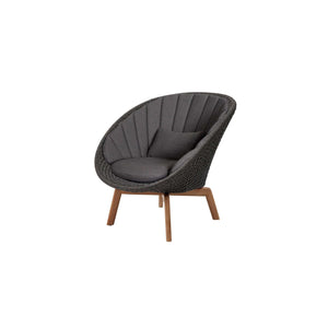 Cane-Line Peacock Lounge Chair W/Teak Legs-Light grey, Cane-line Soft Rope