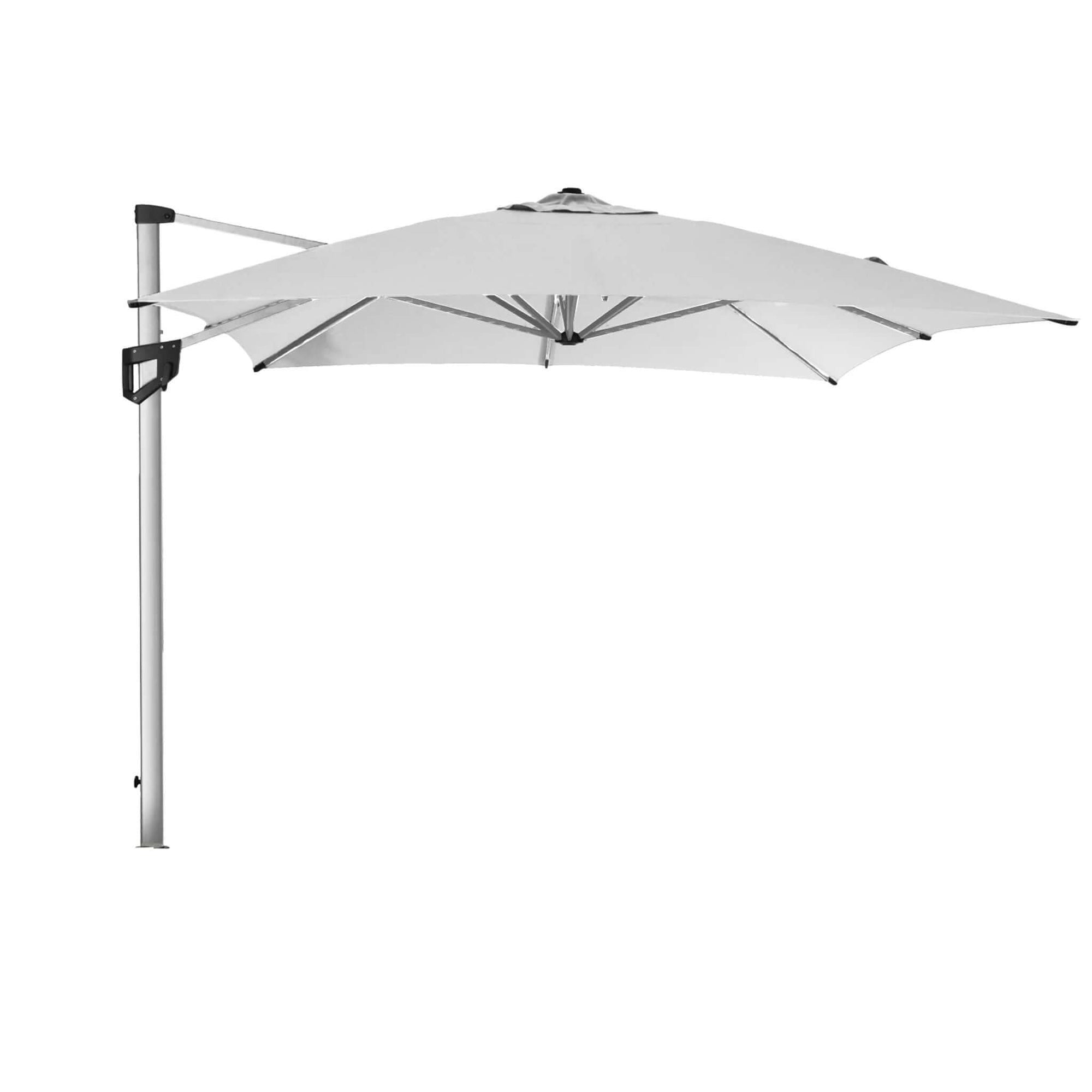 Cane-Line Hyde Luxe Hanging Parasol, 3X4 M-Silver mat anodized/Dusty white