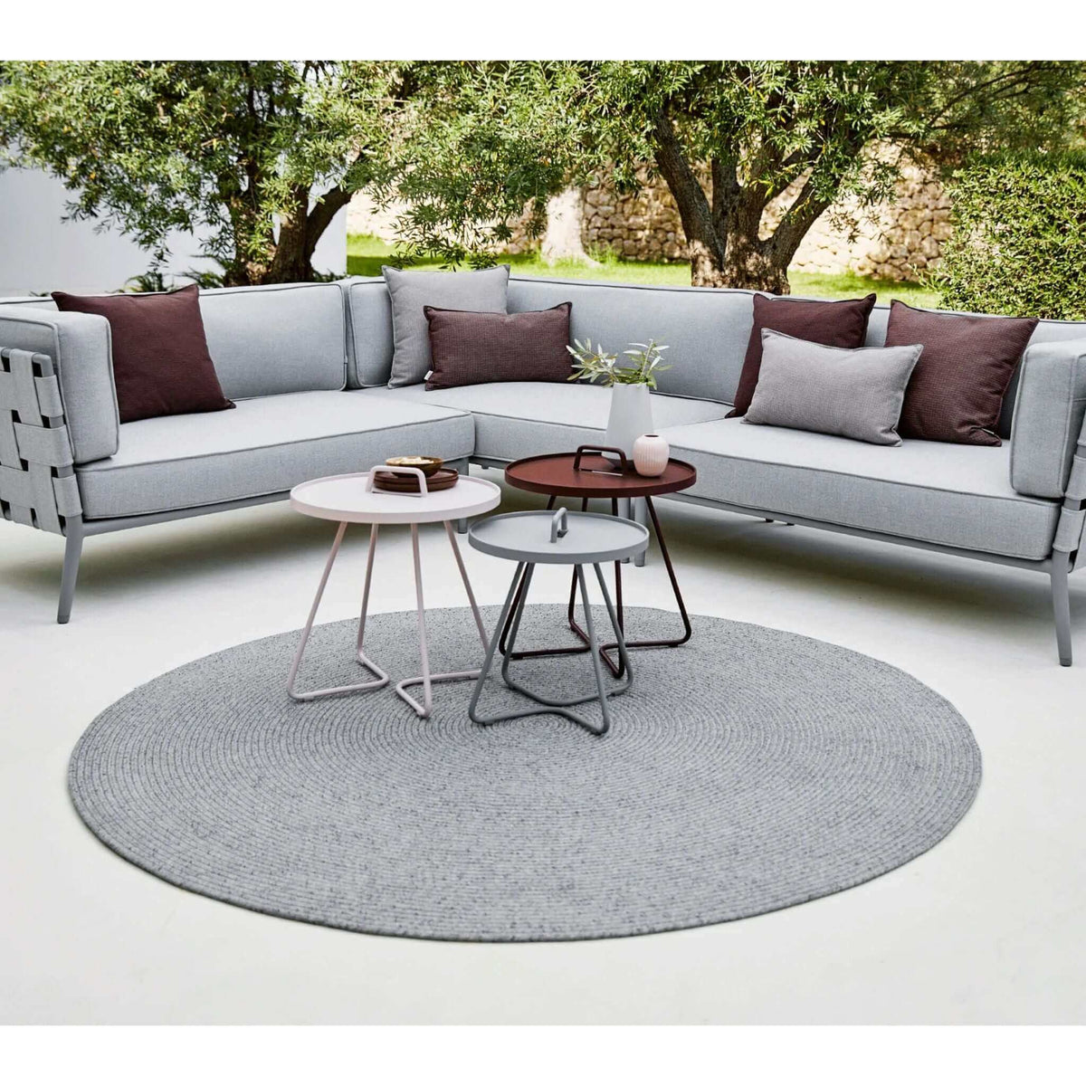 Cane-Line Dot Rug, Dia. 200 Cm-Brown multi color, Cane-line Soft Rope