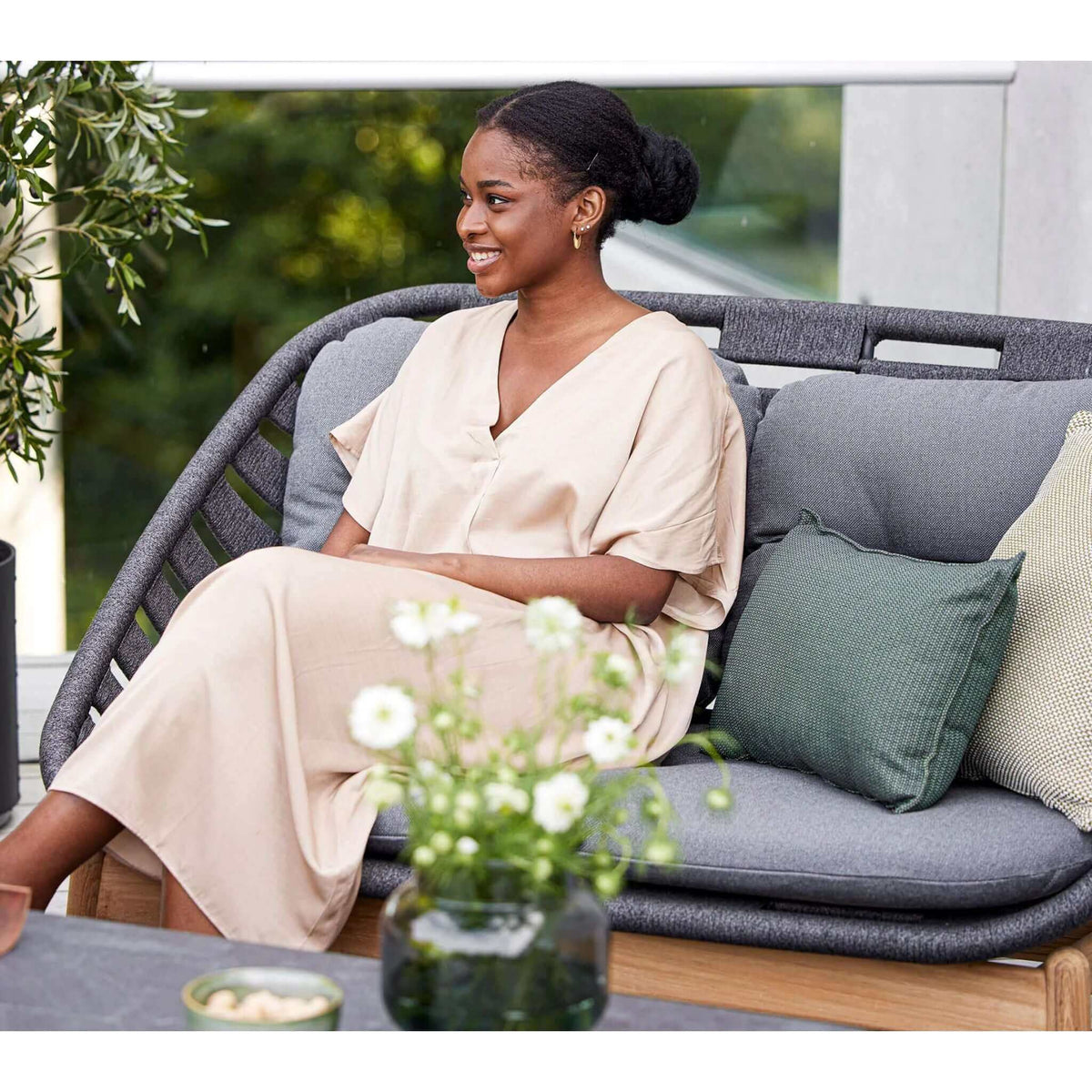 Cane-Line Strington 2-Seater Sofa W/Teak Frame-