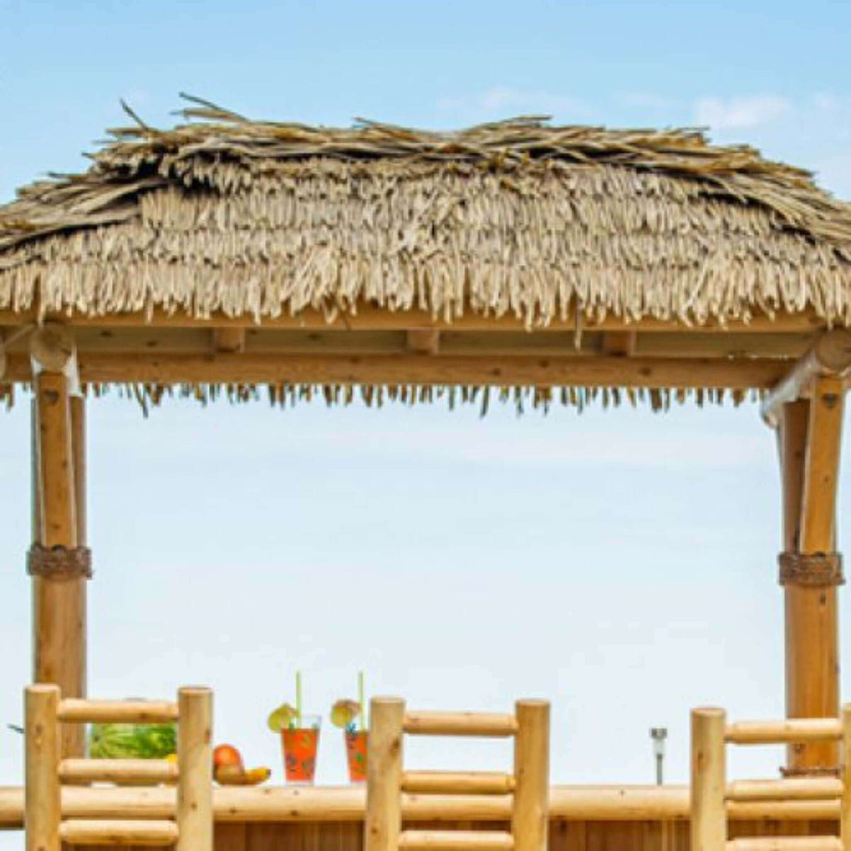 Dundalk LeisureCraft Canadian Timber Southern Fantasy Tiki Bar-3 Door Cabinet