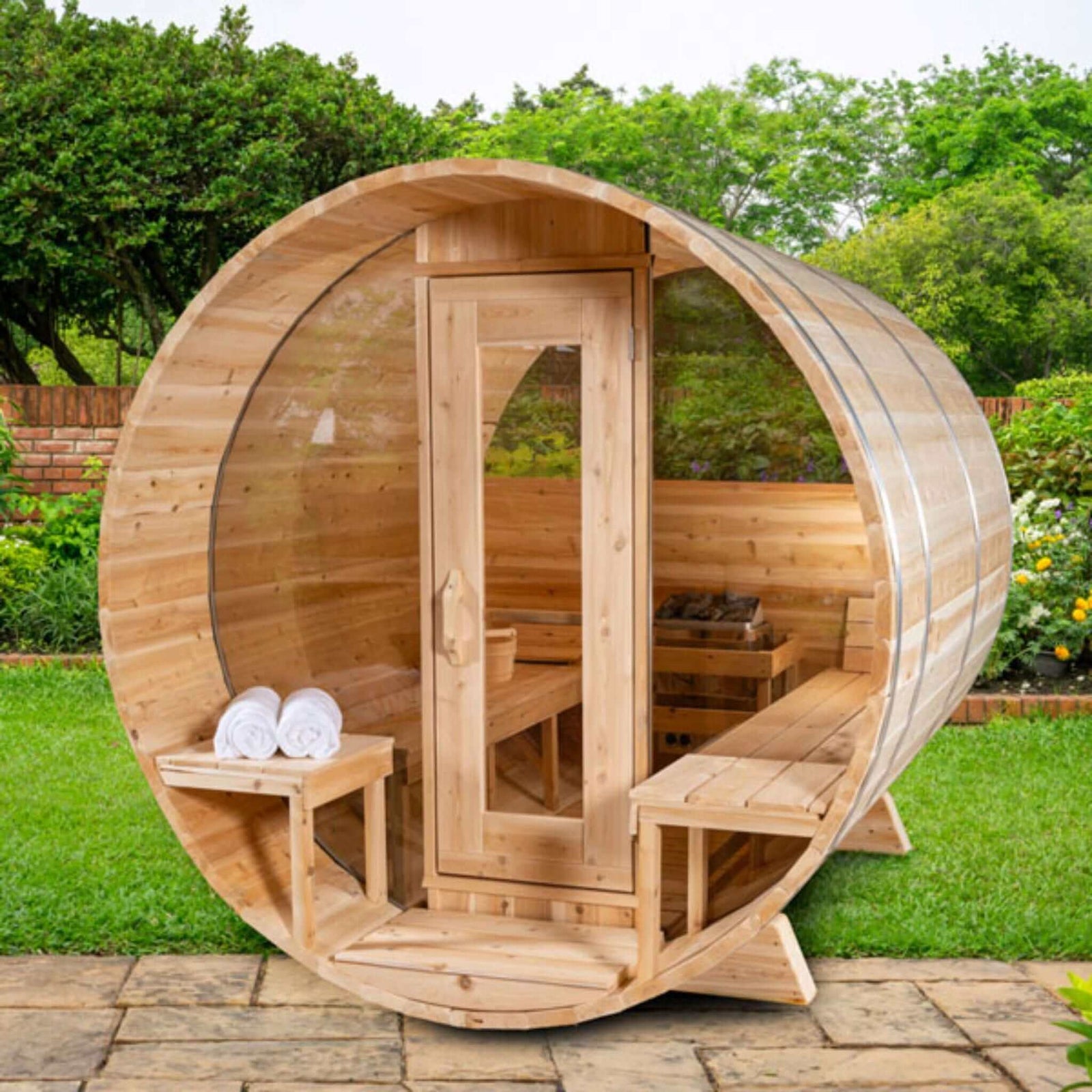 Dundalk LeisureCraft Canadian Timber Serenity MP Barrel Sauna-Default Title