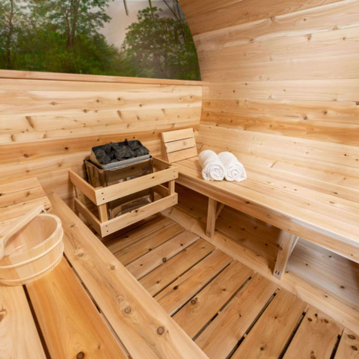 Dundalk LeisureCraft Canadian Timber Serenity MP Barrel Sauna-