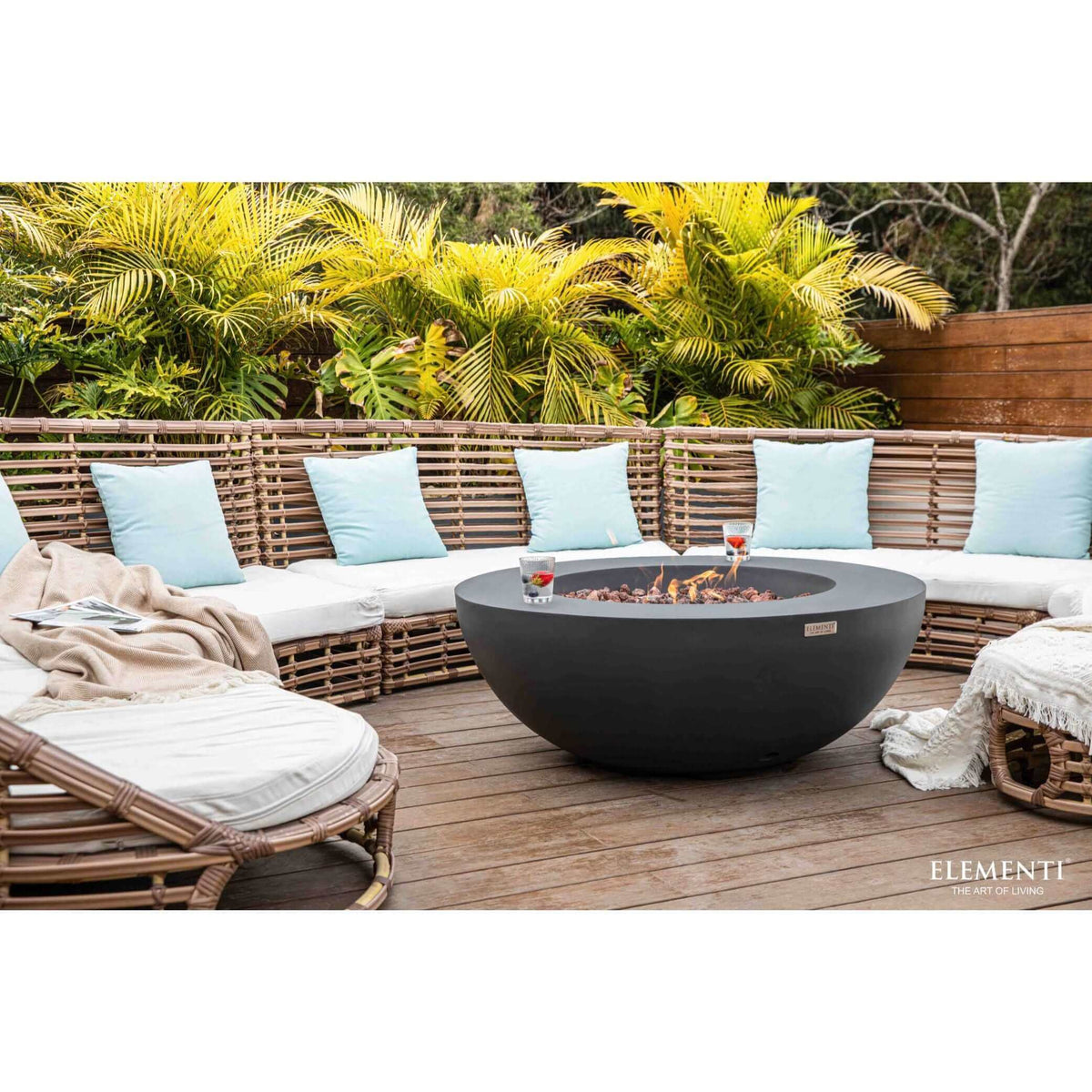 Elementi Lunar Bowl Fire Table-Natural Gas