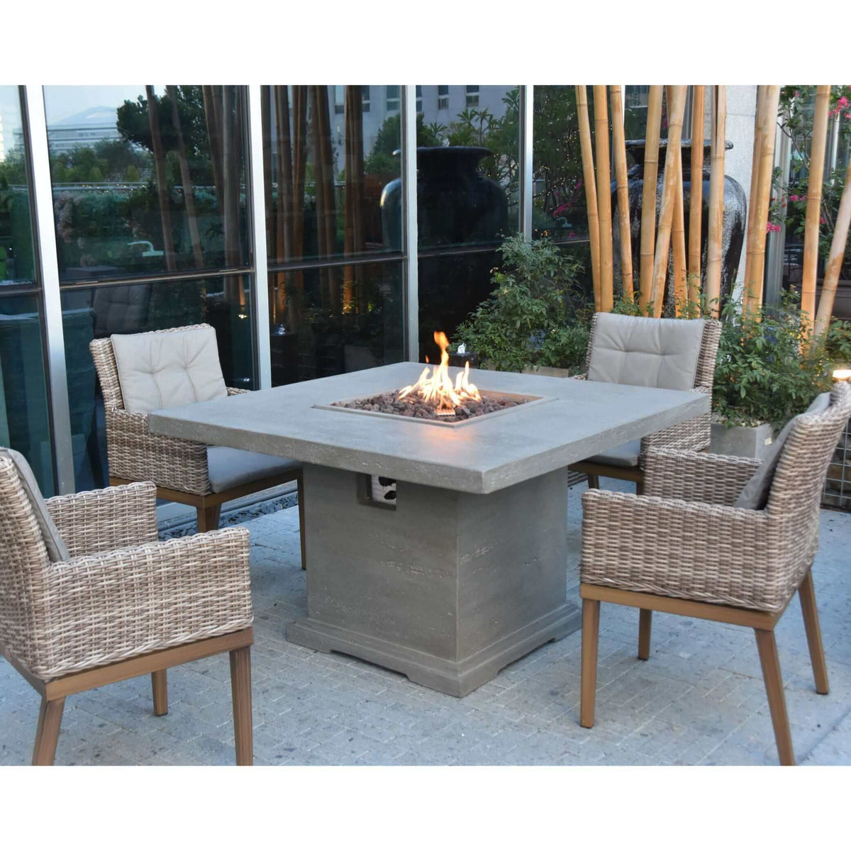 Elementi Birmingham Dining Fire Table-Liquid Propane