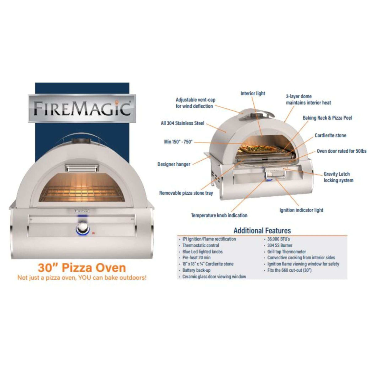 Fire Magic Built-In 5600 Outdoor Pizza Oven- LP-