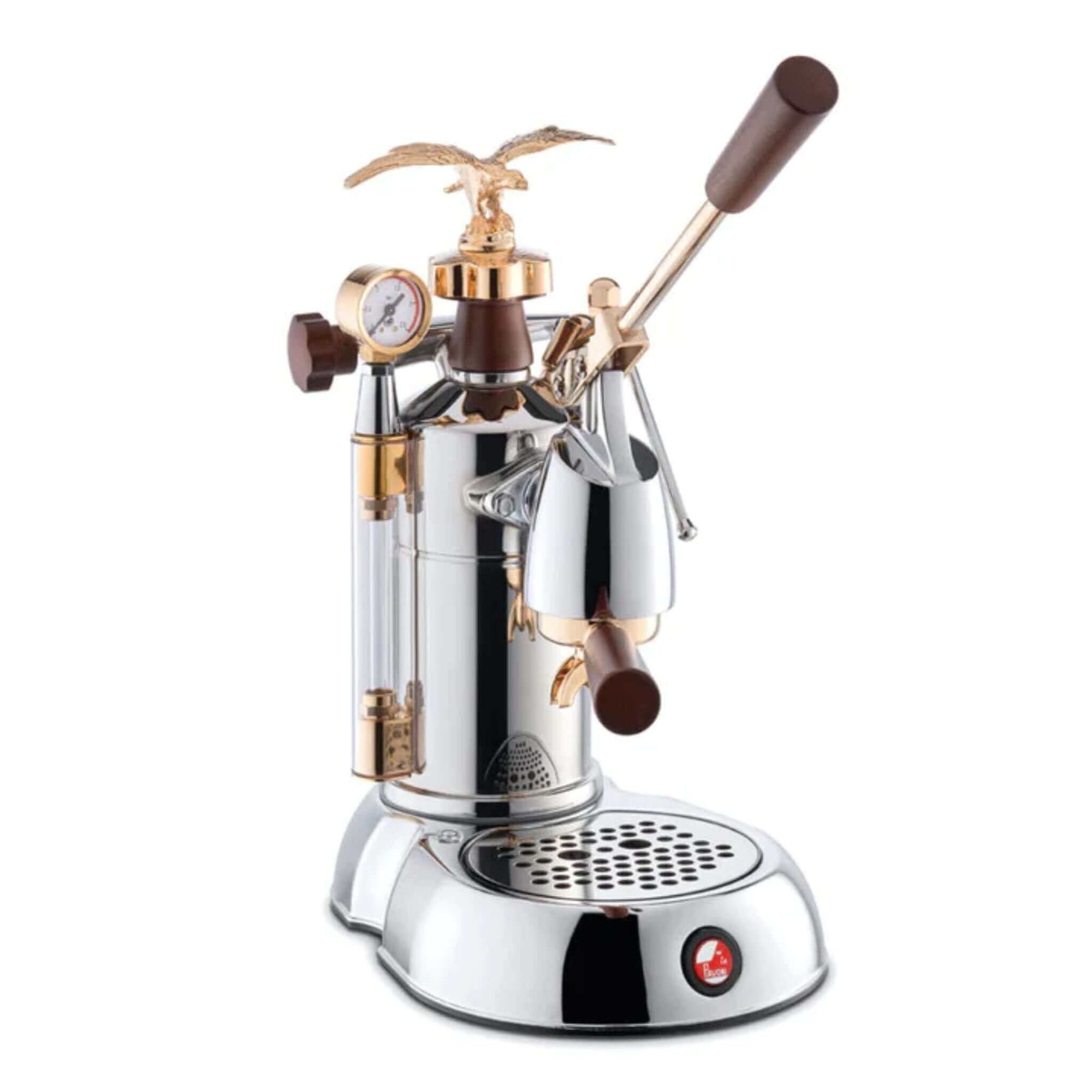 La Pavoni Professional EXPO Espresso Machine, 16 cup-Chrome/Gold