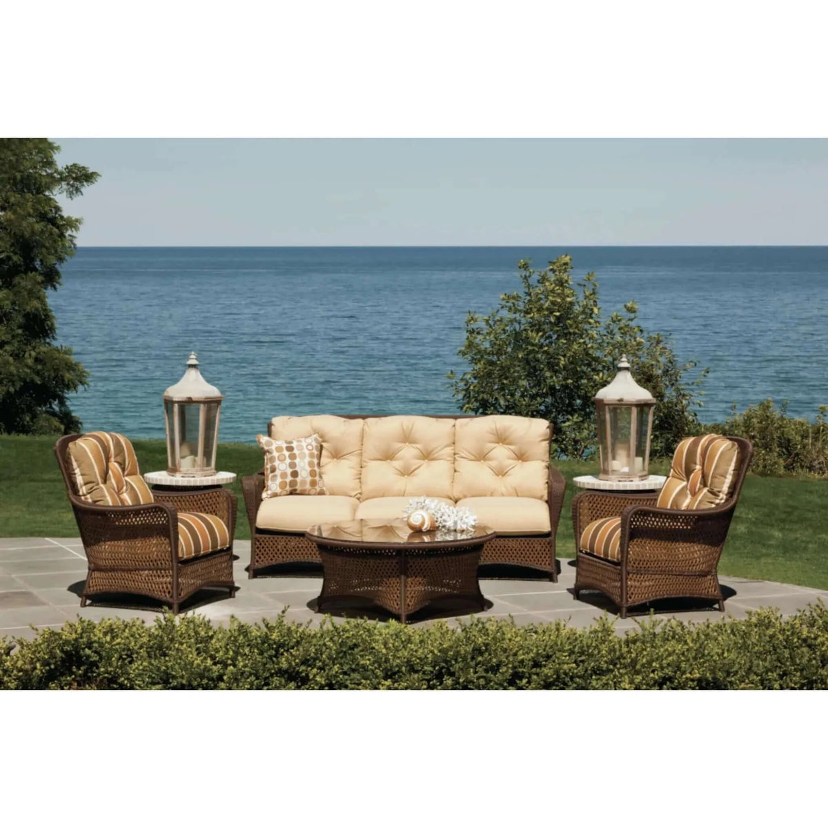 Lloyd Flanders Grand Traverse Lounge Chair-Caramel Sunloom Vinyl