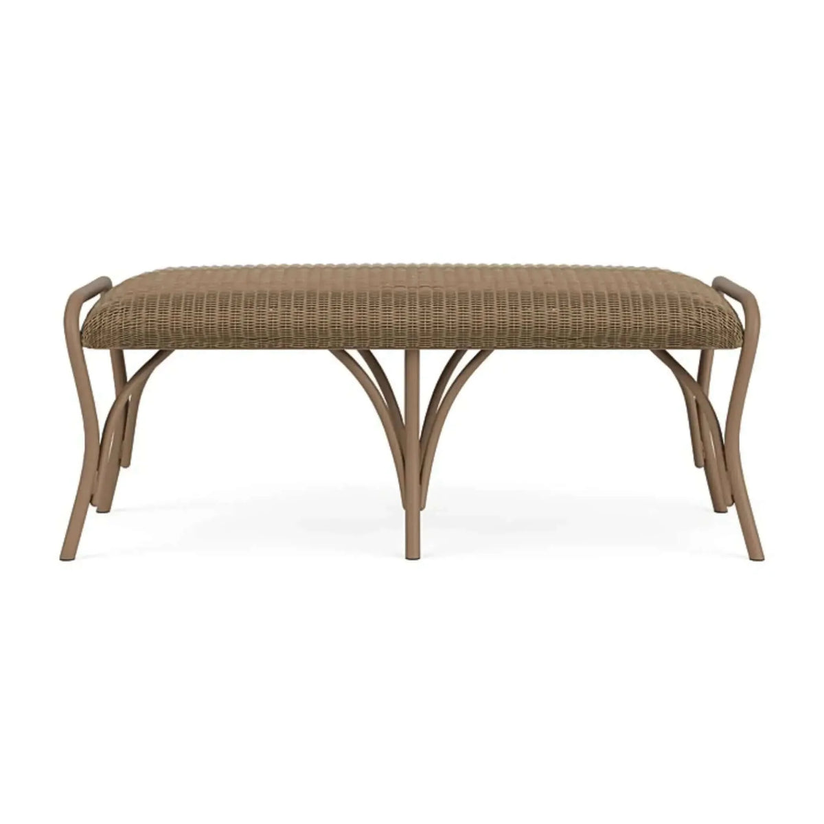 Lloyd Flanders All Seasons Settee Ottoman with Padded Seat