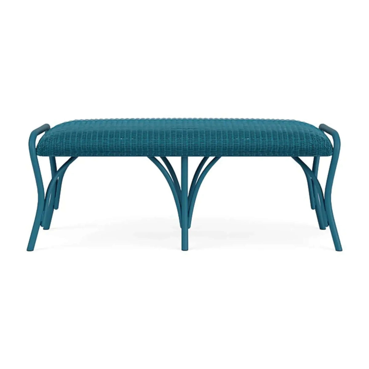 Lloyd Flanders All Seasons Settee Ottoman with Padded Seat