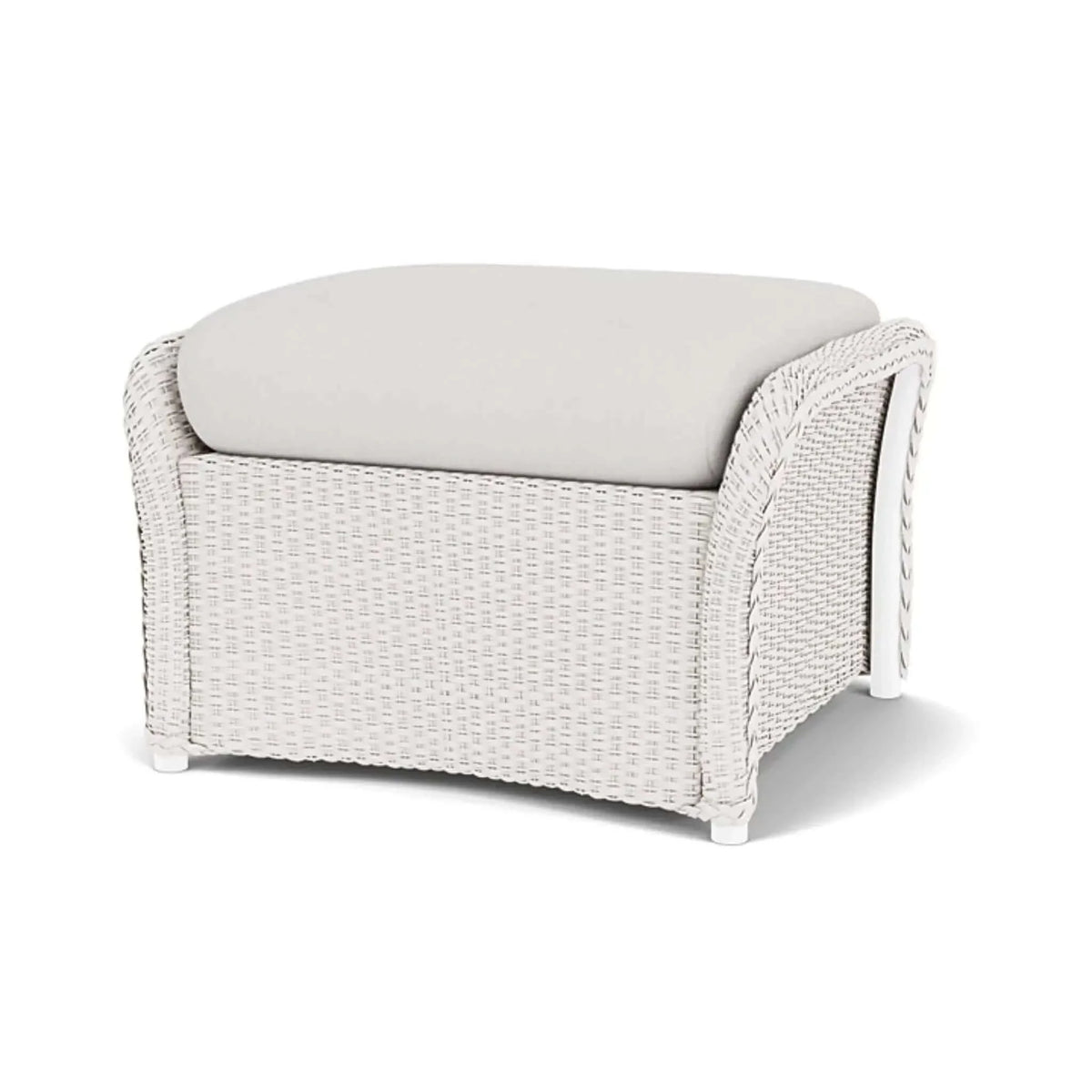 Lloyd Flanders Weekend Retreat Woven Ottoman-White 001
