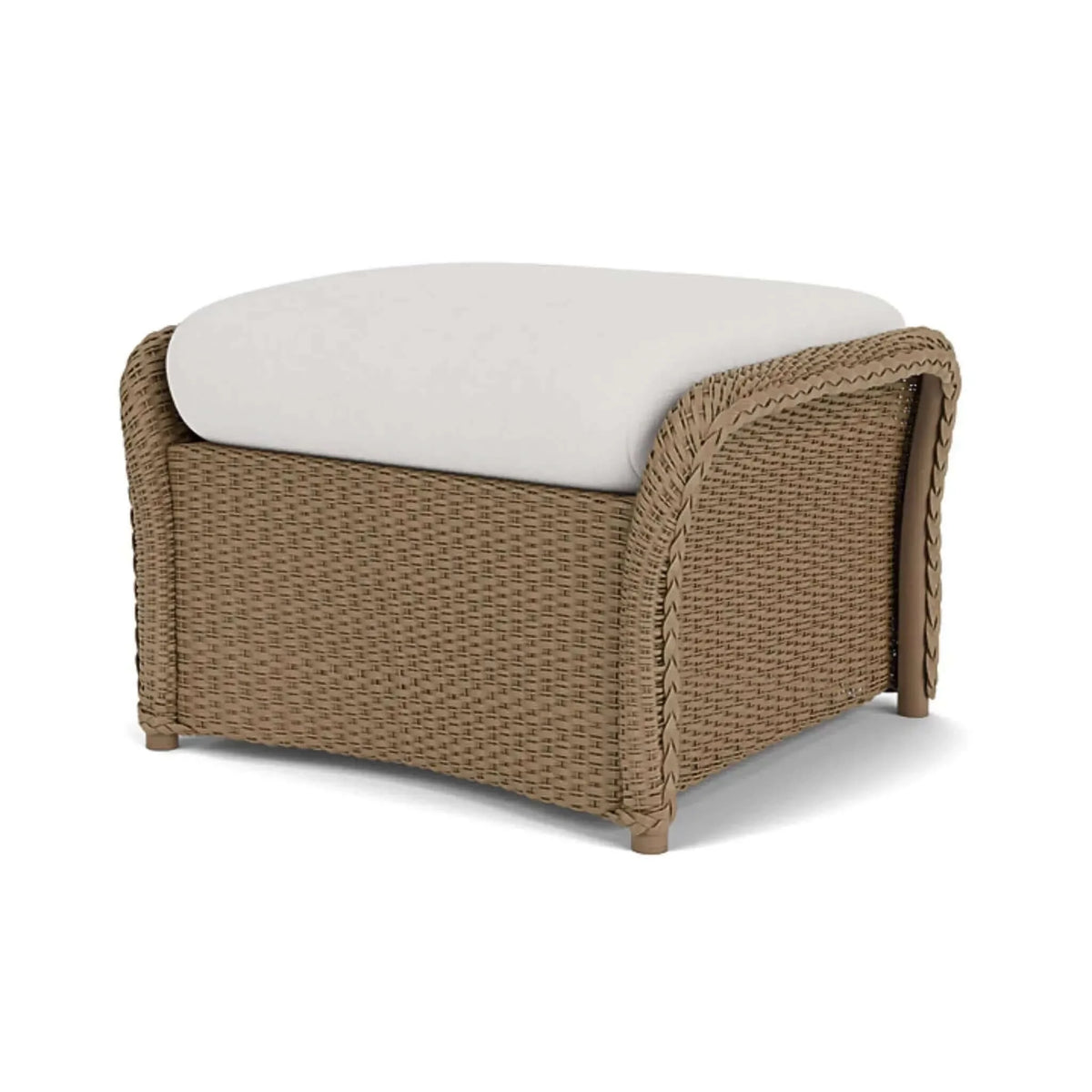 Lloyd Flanders Weekend Retreat Woven Ottoman-Fawn 005