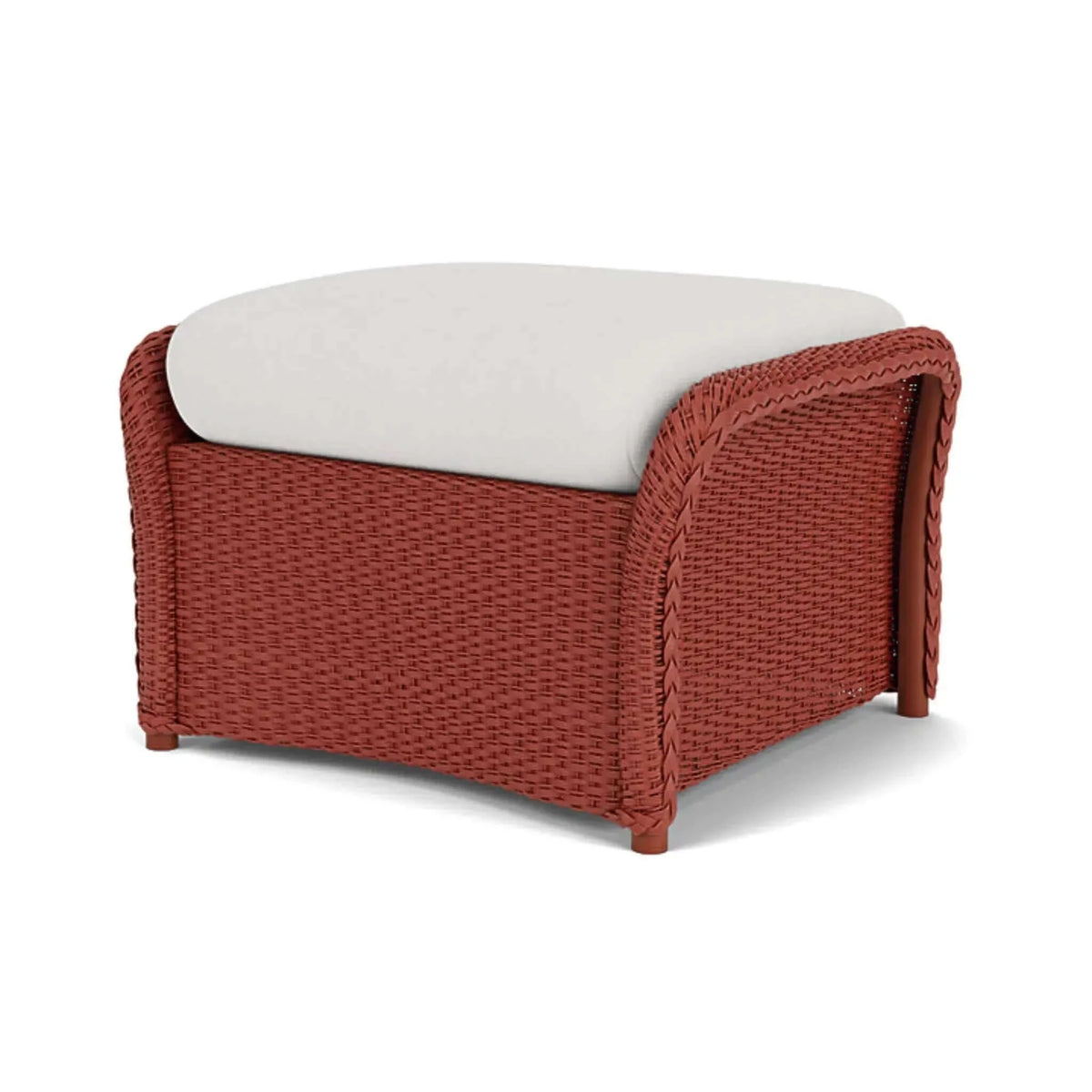 Lloyd Flanders Weekend Retreat Woven Ottoman-Terracotta 006