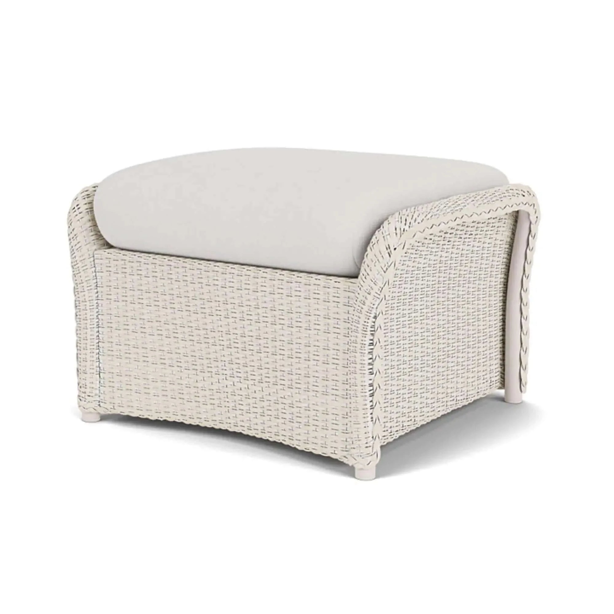 Lloyd Flanders Weekend Retreat Woven Ottoman-Antique White 071