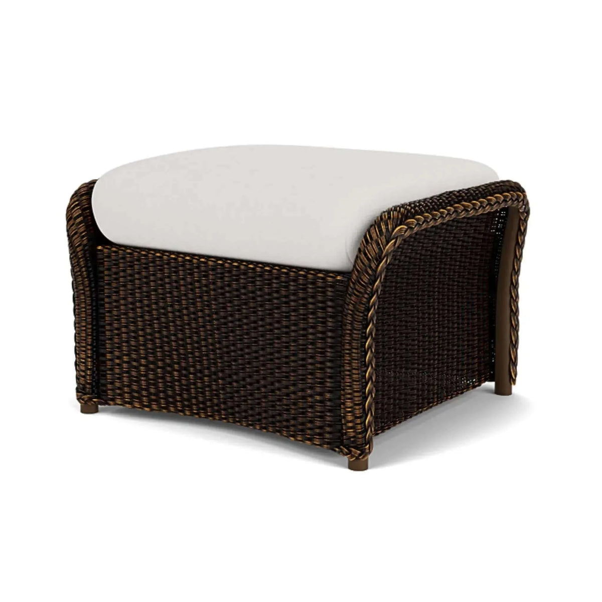 Lloyd Flanders Weekend Retreat Woven Ottoman-Mink 075