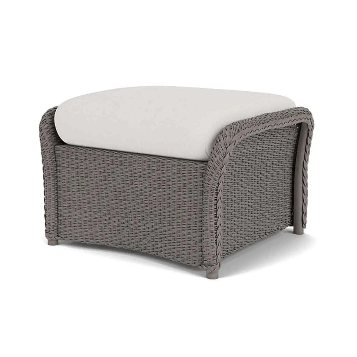 Lloyd Flanders Weekend Retreat Woven Ottoman-Pewter 079