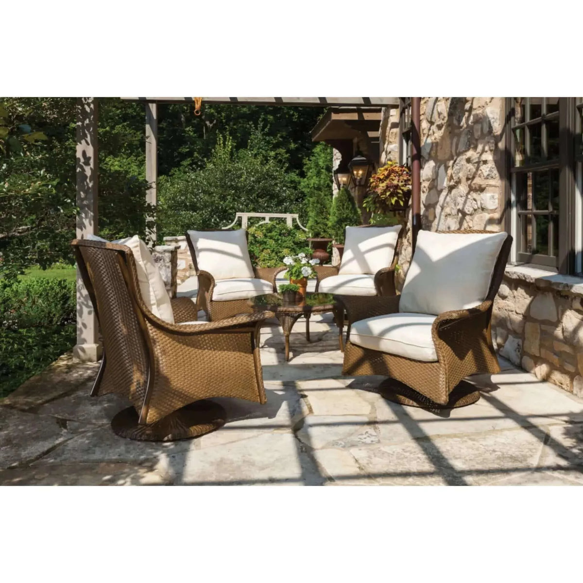 Lloyd Flanders Mandalay Swivel Rocker Lounge Chair-Bark 008