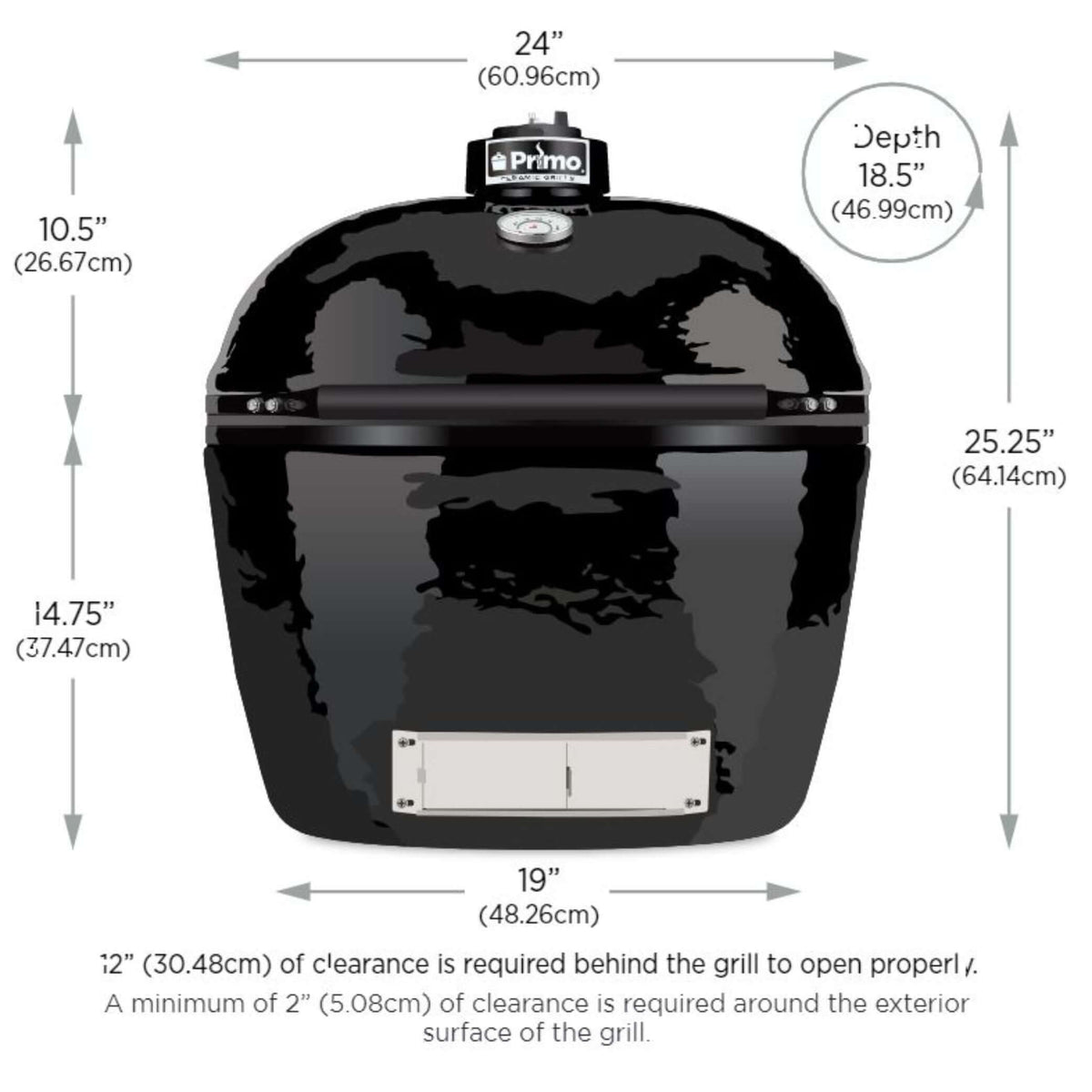 Primo Oval Large 300 Charcoal Kamado Grill-