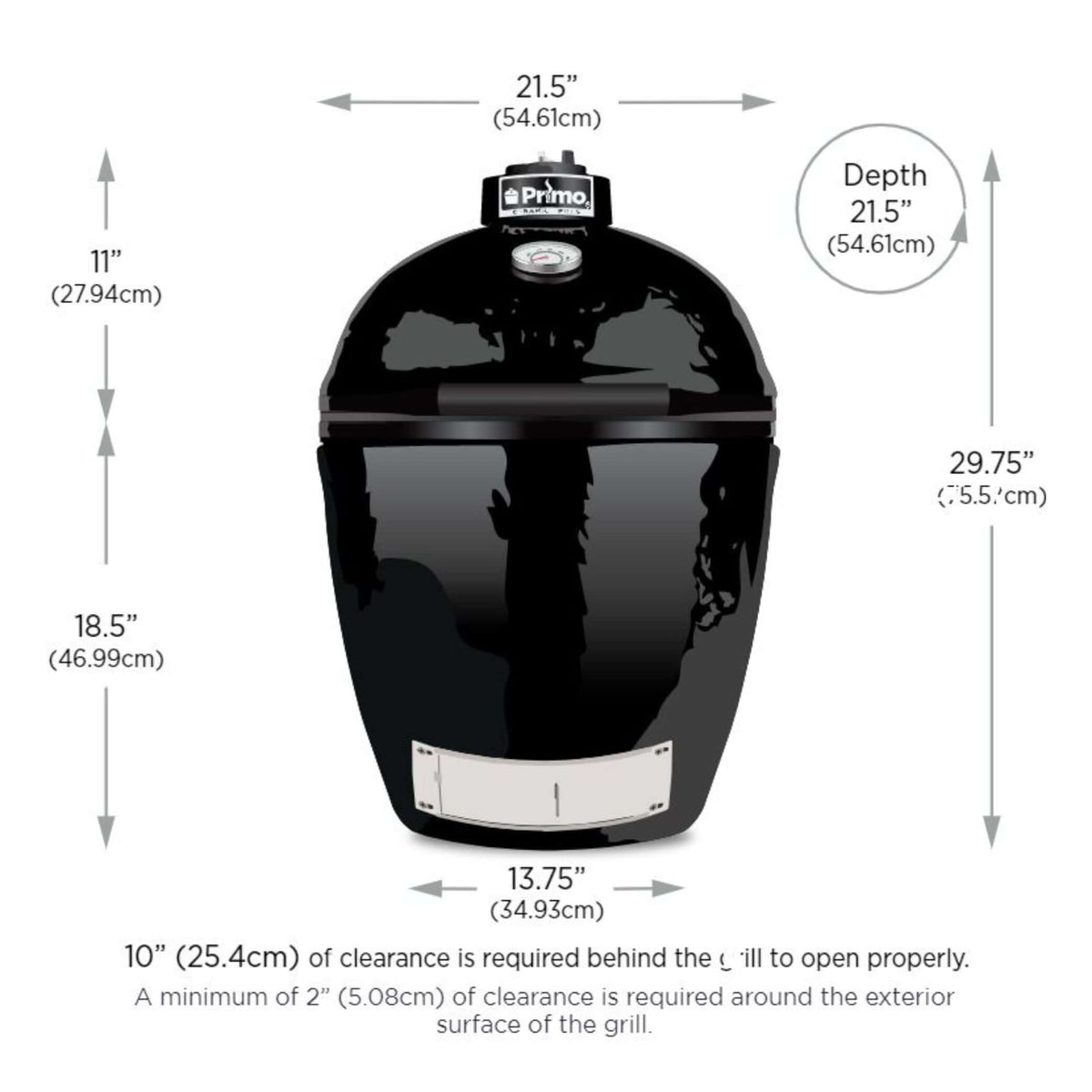 Primo Round Large Charcoal All-in-One Kamado Grill-