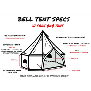 Psyclone 16' Foot (5M) Bell Tent-