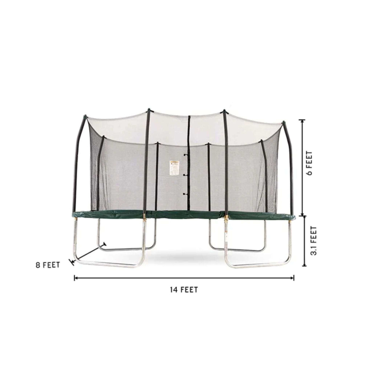Skywalker Trampolines Rectangle Trampoline 14' x 8' - Green-