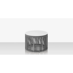 Source Furniture Skye Round Side Table-Tex Black Frame and Black Rope