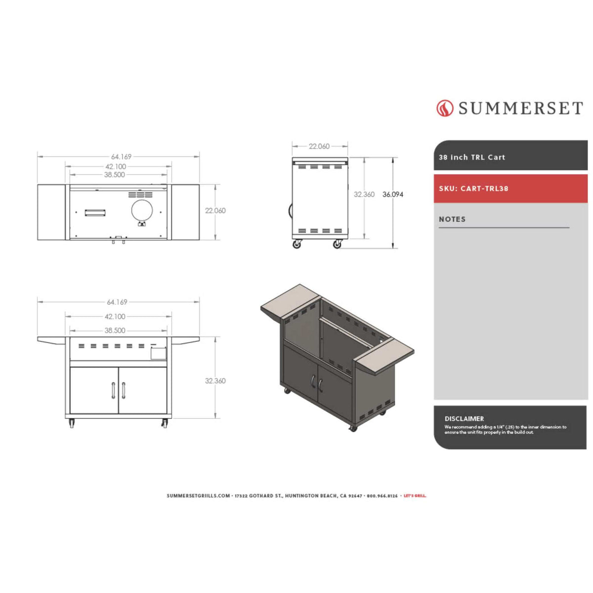 Summerset Grill Cart For TRL-44