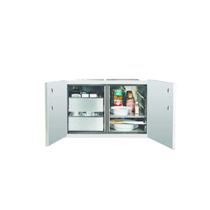 Summerset Dry Storage Pantry, 36" Stainless Steel - 2-Drawer & Enclosed Cabinet-