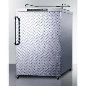 Summit 24" Wide Outdoor Kegerator - Diamond Plate - No Tap-No Tap Kit Included