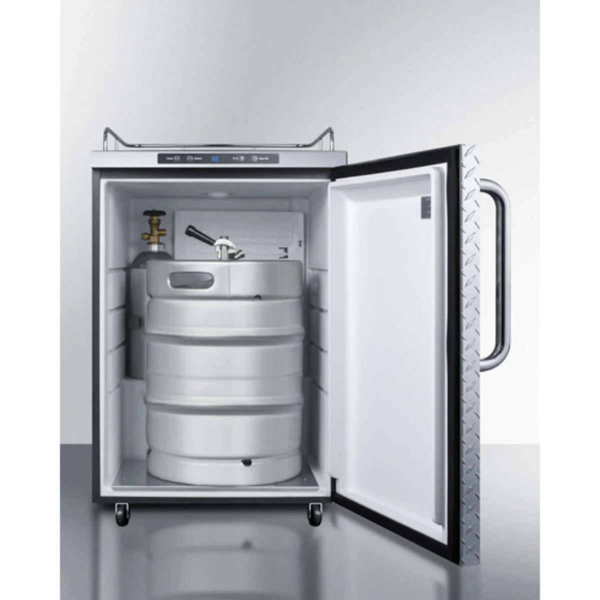 Summit 24" Wide Outdoor Kegerator - Diamond Plate - No Tap-