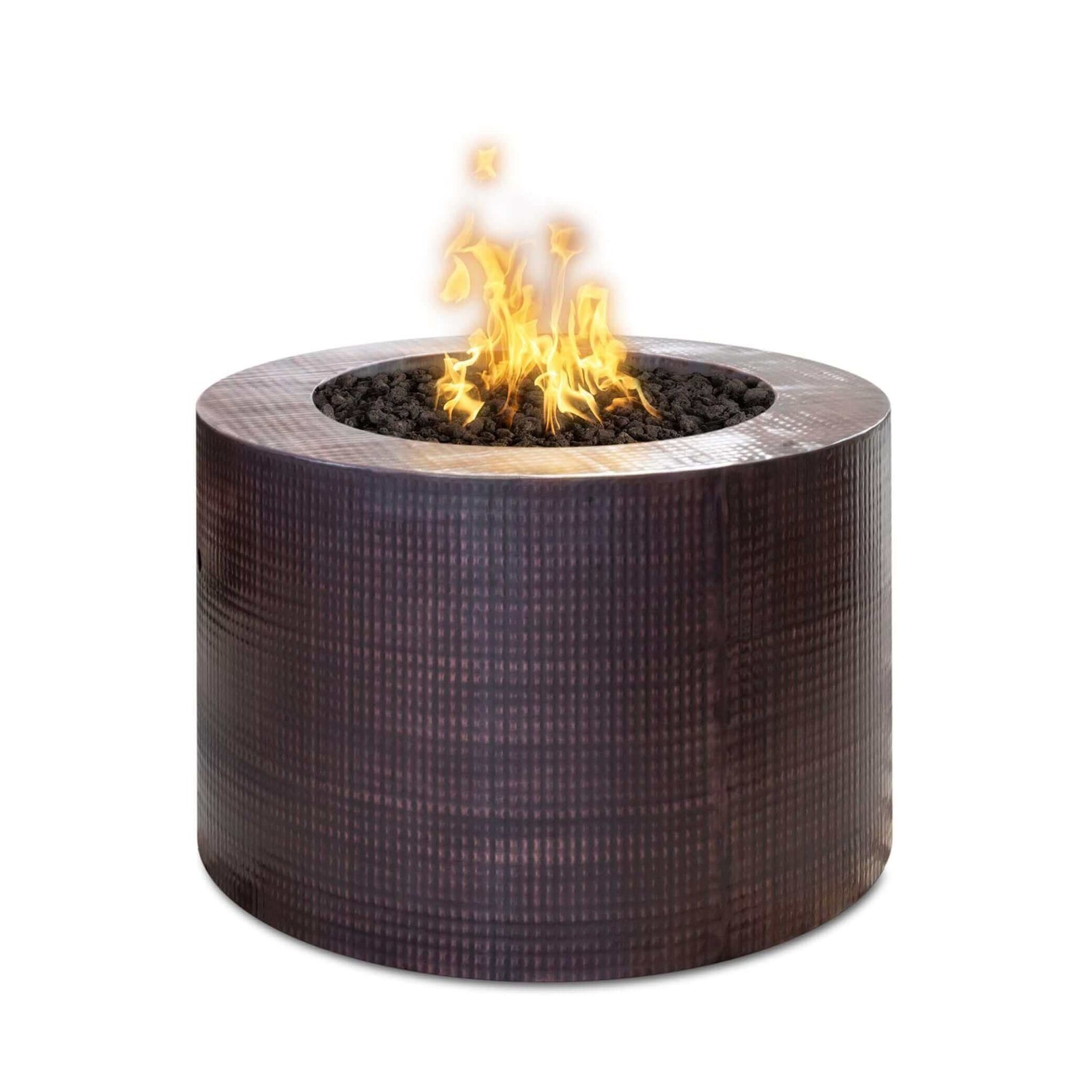 The Outdoor Plus Round Beverly Fire Pit - Copper-Low Voltage Electronic ...